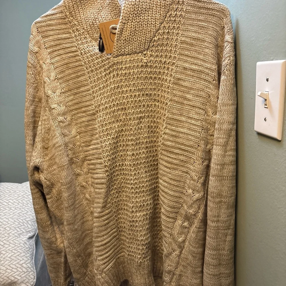 Weatherproof Men's Beige Turtleneck Sweater